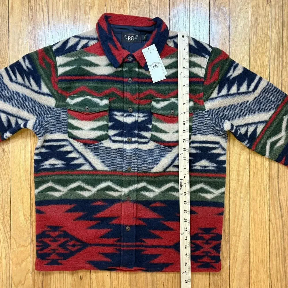 NWT Double RL RRL Ralph Lauren Wool Fleece Aztec Southwestern Shirt Jacket Sz M
